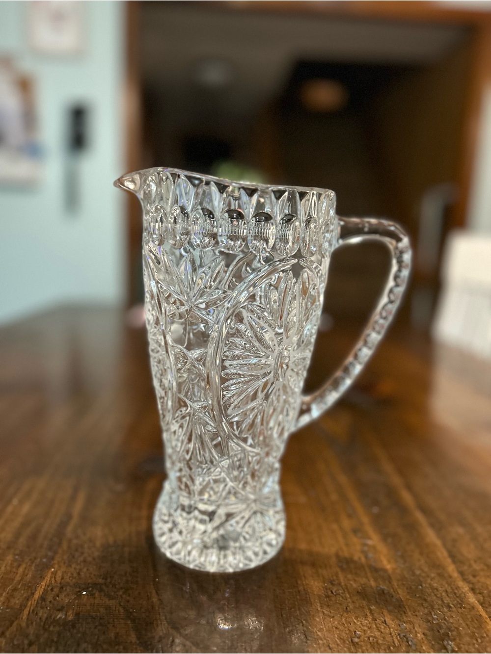 Vintage Imperial Glass Mayflower, Starburst 9 1/2" Pitcher